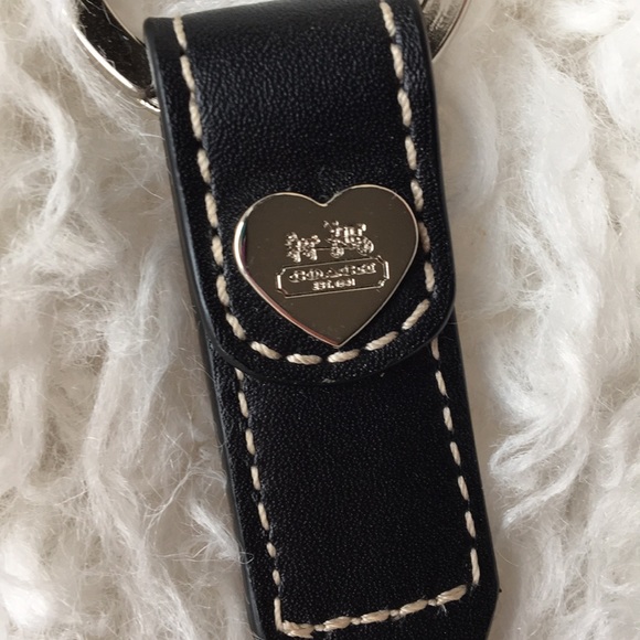 COACH Heart Keychain with Leather Key Fob - Picture 2 of 10